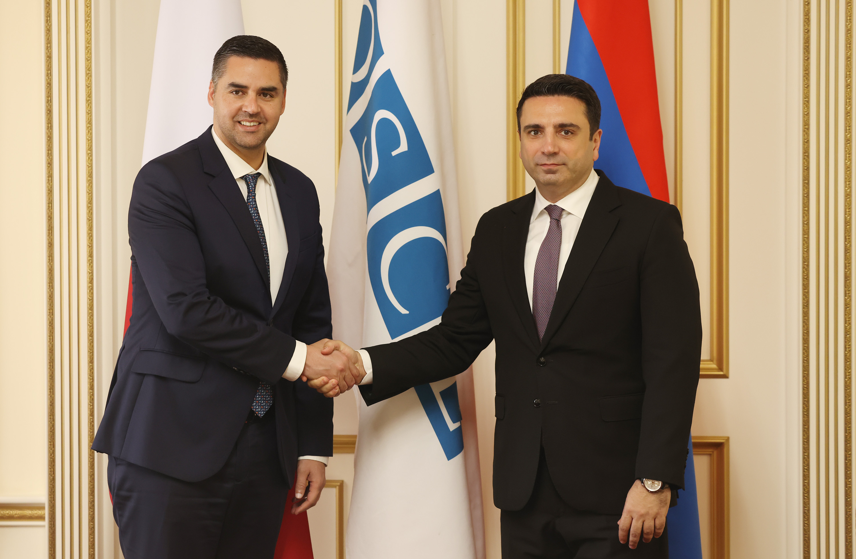 RA NA President Alen Simonyan Receives OSCE Chair-in-Office, Minister for Foreign and European Affairs and Trade of Malta Jan Borg