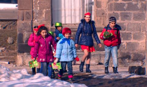 Vahramaberd village children surprise their mothers and grandmas  with love and warmth